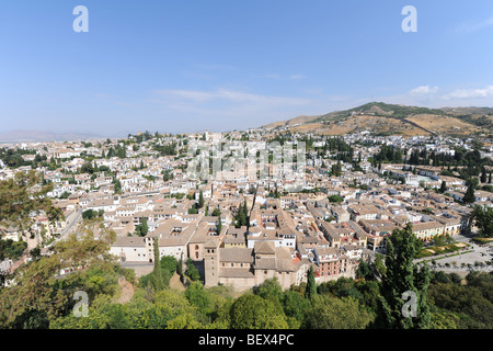 The Albaicin quarter of Granada, viewed from The Alcazaba, The Alhambra, Granada, Andalusia, Spain Stock Photo