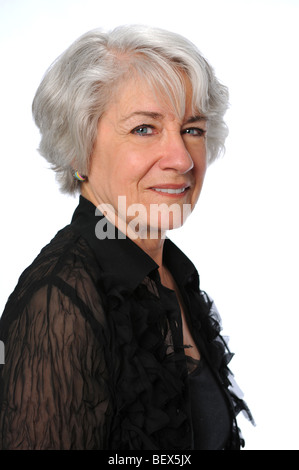 Portrait of attractive senior citizen woman smiling Stock Photo