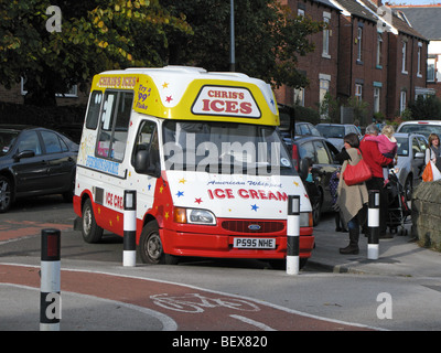 Buying ice cream from ice cream van Stock Photo