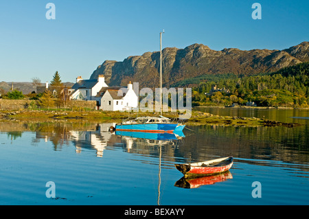 Plockton village on the shores of Loch Carron, Ross and Cromarty, Scotland.  SCO 5423 Stock Photo