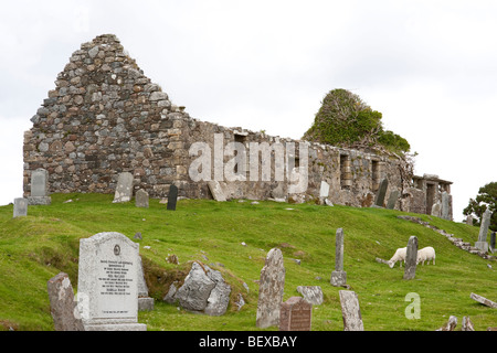 Ruins of Cill Chriosd or Kilchrist which was the parish chruch of Strathaird on the Isle of Skye Stock Photo