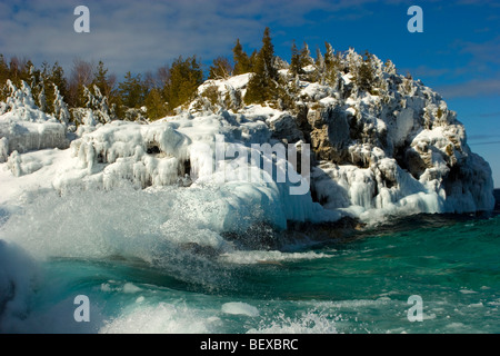 Winter Landscape Tobermory Ontario Canada Stock Photo