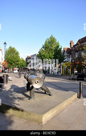 Staines Lino Sculpture, High Street, Staines-upon-Thames, Surrey, England, United Kingdom Stock Photo