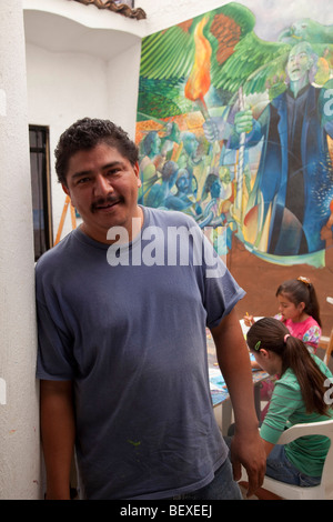 Efren Gonzalez, Efren Gonzalez Art Studio, Ajijic, Lake Chapala, Jalisco, Mexico Stock Photo