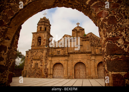 Church of the Holy Cross, 1692, Santa Cruz del la Flores, Guadalajara, Jalisco, Mexico Stock Photo