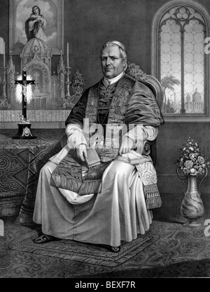 His Holiness Pope Pius IX (13 May 1792 – 7 February 1878) in 1866 Stock Photo