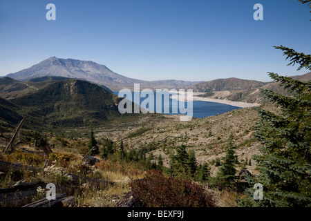 Spirit Lake from the Independence Pass Trail, Mount St. Helens National Volcanic Monument Stock Photo