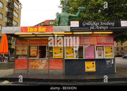 Kiosk selling snacks along Avenyn in Gothenburg Sweden Europe Stock Photo