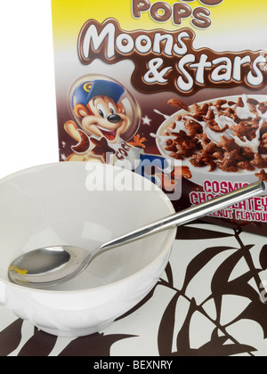 Bowl of Chocolate Cereal Stock Photo