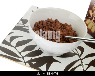 Bowl of Chocolate Cereal Stock Photo