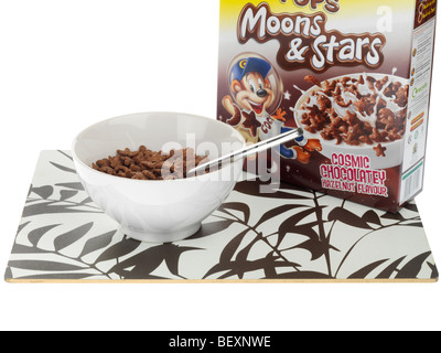 Bowl of Chocolate Cereal Stock Photo