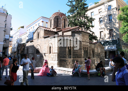 greece athens plaka little mitropolis square Stock Photo