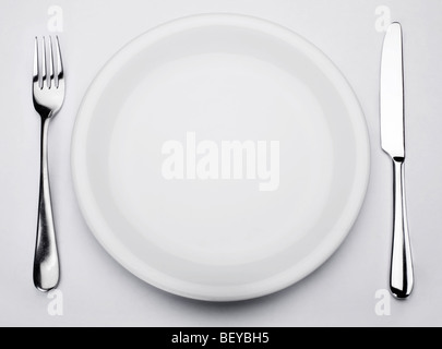 flatwares on a white background Stock Photo