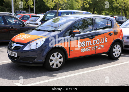 British School of Motoring BSM Learner Driver Vehicle Stock Photo