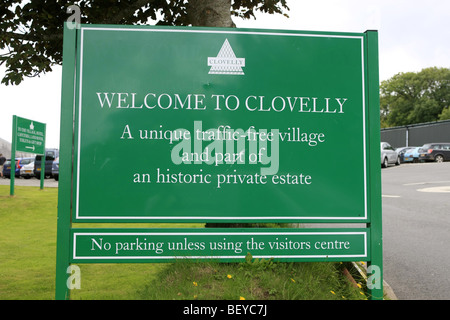 Welcome to Covelly Sign in Devon England Stock Photo