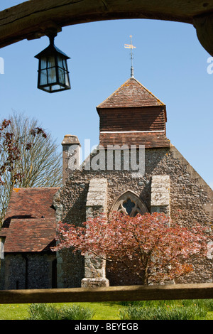 St Mary's Church, Friston, East Sussex. Stock Photo