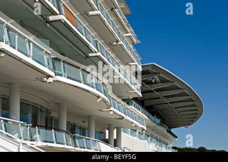 View from the Queen's stand towards the Duchess's Stand, Epsom Racecourse, Epsom, surrey. Stock Photo