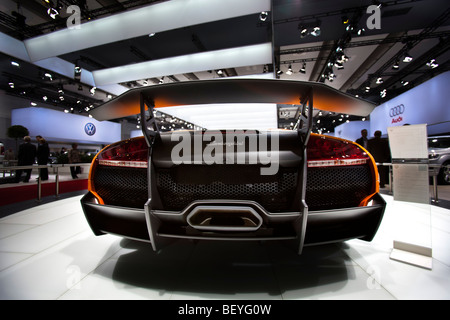 A Lamborghini is seen an automobile show of the Volkswagen AG in Hamburg, Germany. Stock Photo