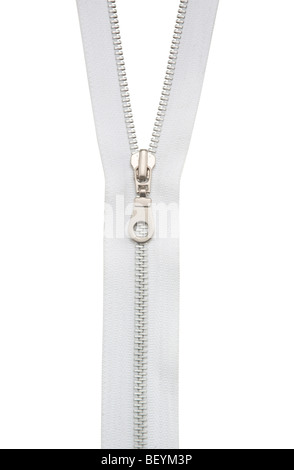 Zipper on white Stock Photo