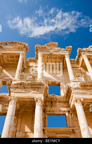 the Library of Celsus at Ephasus, which is an ancient Roman and Greek city in Turkey Stock Photo