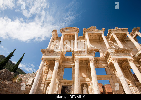 the Library of Celsus at Ephasus, which is an ancient Roman and Greek city in Turkey Stock Photo