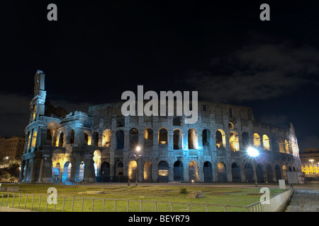 Rome, Italy. The inner ring of the Colosseum by night. Stock Photo