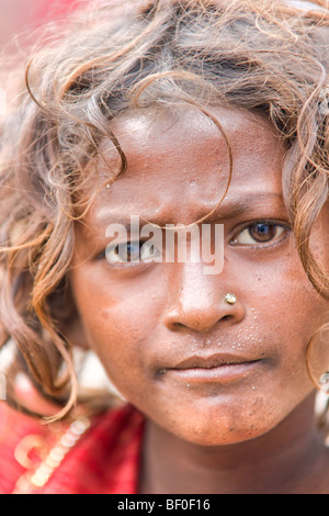 Young children on the street, Bodhgaya, Bihar, India. Stock Photo