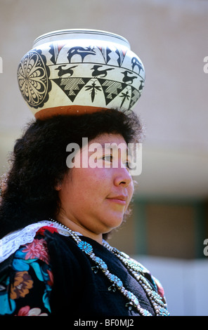 Member of the Cellicion Traditional Zuni Dancers at the Indian Pueblo Cultural Center in Albuquerque, New Mexico Stock Photo