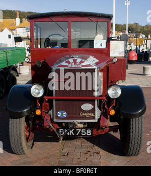 Radiator Grill on Albion Lorry showing Gardner Diesel plate Stock Photo