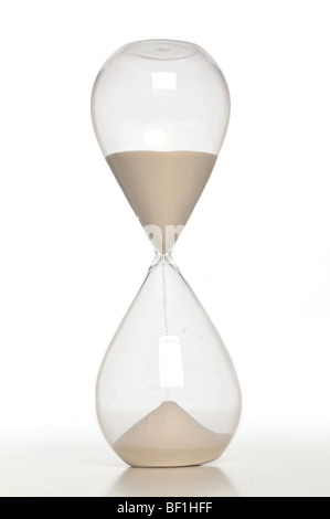 Sand Timer close up isolated on a white background Stock Photo