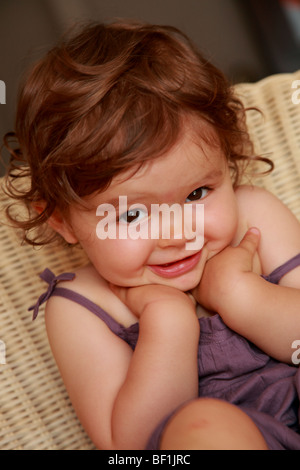 Eighteen months old baby girl portraiture Stock Photo