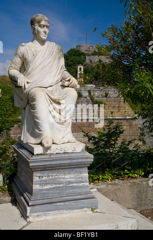 Statue of Frederick North, the 5th Earl of Guilford (1766 - 1827), Kerkyra (Corfu) Stock Photo