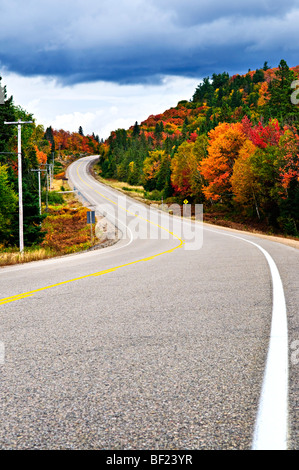Fall scenic highway in northern Ontario, Canada Stock Photo