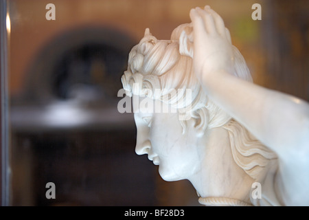 View at statue and reflection of a facade, Via dei Coronari, antique stores, Rome, Italy, Europe Stock Photo