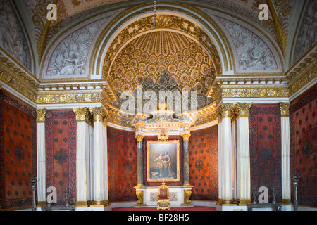 Peter the Great room, or small throne room, in the Hermitage in the Winter Palace, Saint Petersburg, Russia Stock Photo