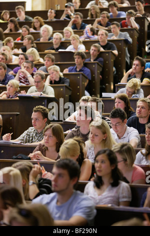 Students attending a lecture, Lecture theatre, Auditorium, University, Education Stock Photo