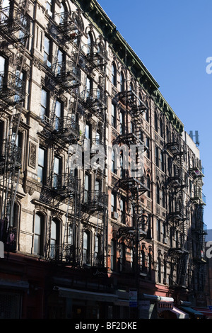 New York City, Tenement Buildings, Fire Escapes Stock Photo - Alamy