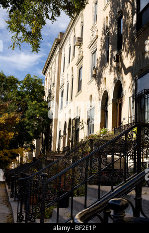 Striver's Row, prestige residential neighborhood in Harlem, Manhattan, New York City Stock Photo