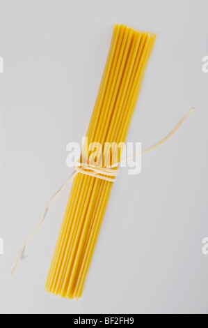 High angle view of a bundle of uncooked spaghetti Stock Photo