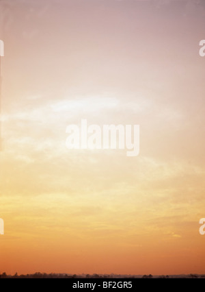 Peach colored sunset Stock Photo