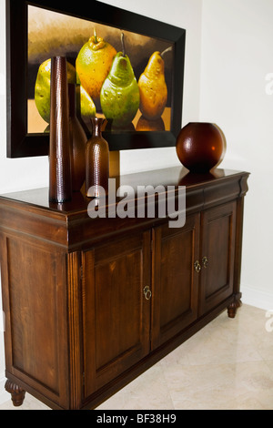 Showpieces on a sideboard Stock Photo