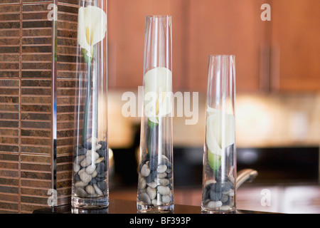 Close-up of three vases Stock Photo