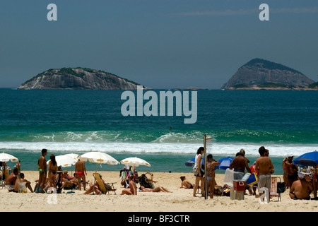 Ipanema beach with Cagarras Islands on background, Rio de Janeiro, Brazil Stock Photo