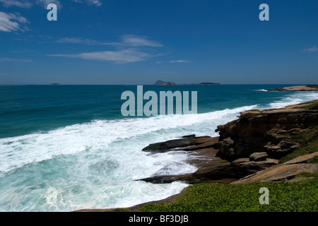 Brazil, Rio de Janeiro, Arpoador beach, surfers Stock Photo - Alamy