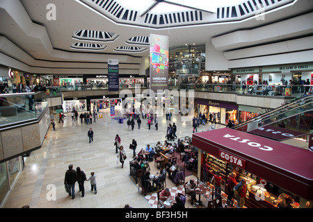 The inside of Queensgate shopping centre, Peterborough, Cambridgeshire, United Kingdom. Stock Photo