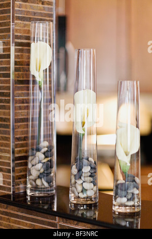 Close-up of three vases Stock Photo