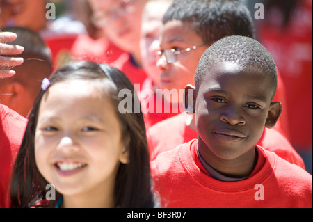 Participants of a City Year project at Beech Elementary School, Manchester, NH. Image is NOT model / property released. Stock Photo