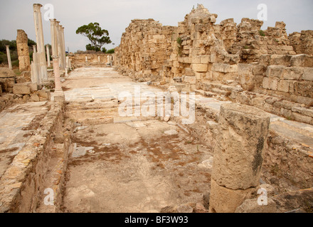 swimming pools in the gymnasium and baths in the ancient site of old roman villa salamis famagusta Stock Photo