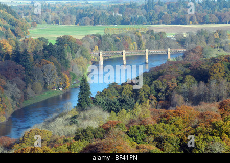 Aerial view of the River Tay in Perthsire. Stock Photo