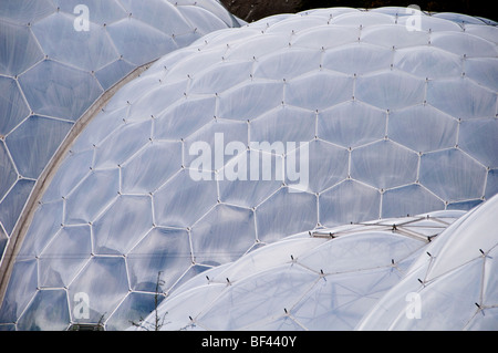 Close up of the biomes at the Eden Project in Cornwall, England, UK Stock Photo